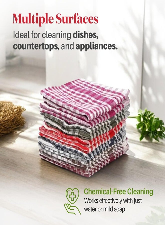 AYUS Kitchen Duster Wet Dry Cotton Cleaning Cloth, Fridge, Cleaning & Checkered Roti Napkins, Home Multipurpose Use, Durable, and Reusable Cloth, Multi-Colour (40X40 CM Kitchen Checks, 6) - Image 4